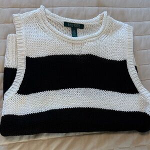 Ralph Lauren Black and White Striped Sweater
